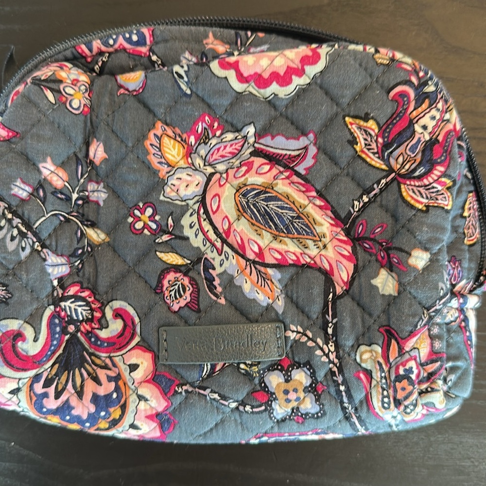 Vera Bradley Black and Pink Quilted Cosmetic Bag - Picture 3 of 3